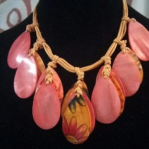 Pink shell necklace